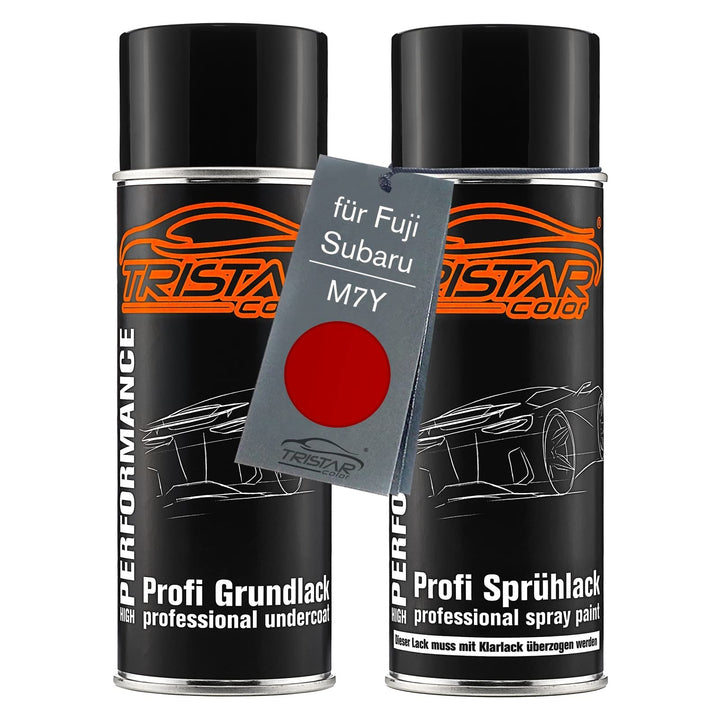TRISTARcolor Autolack Spraydosen Set für Fuji/Subaru M7Y Pure Red Grundlack Basislack Sprühdose 400m