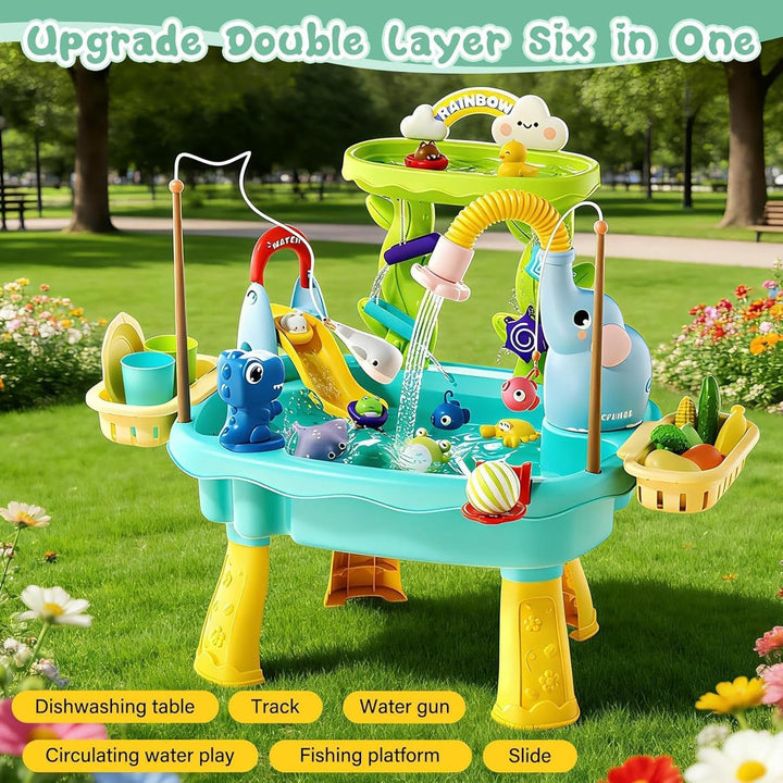 Kinder Wassertisch Angelspielzeug Mit Elektropumpe | Spielzeug-Küchenspüle für draussen Für Und Mädc