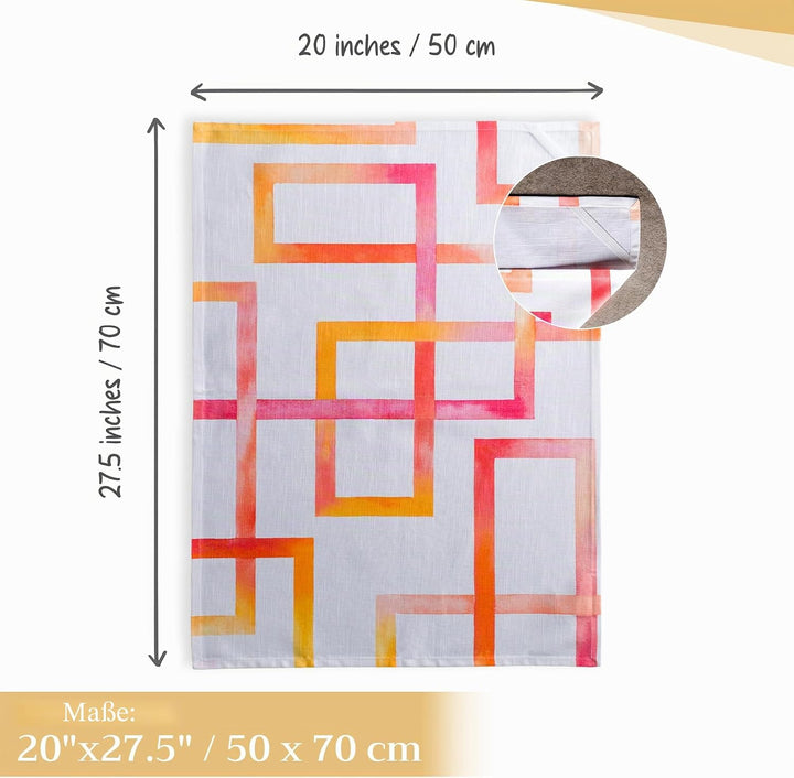 Maison d' Hermine Summer Maze 100% Baumwolle Set von 3 Multi-Purpose Küchenhandtuch | Bar Handtücher