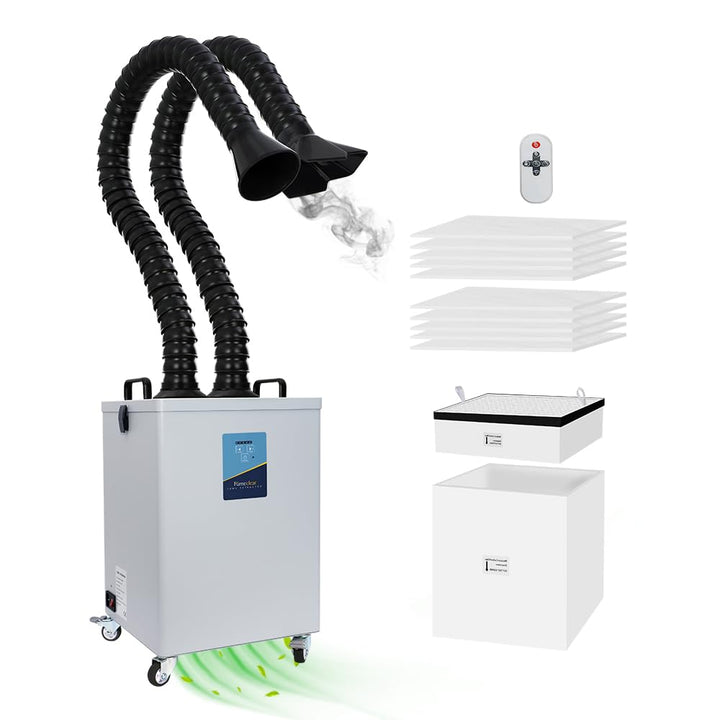 FumeClear FC-2003 Doppel-Rauchabsauger für 20W/30W Lasergravur (Modelle A10, S2, L2, K1, A1, S1), ge