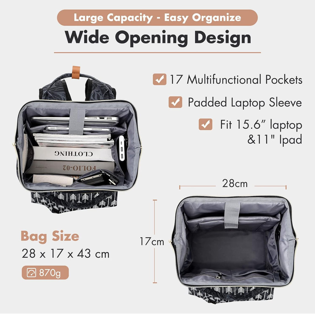 Lekesky Rucksack Damen Rucksack 15,6 Zoll Schulrucksack Daypack mit Anti Diebstahl Tasche für Reisen