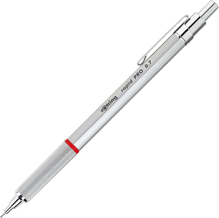 rOtring Rapid PRO Druckbleistift | 0,7 mm | Silberfarbener Schaft 1 stück (1er Pack) Single Silber,