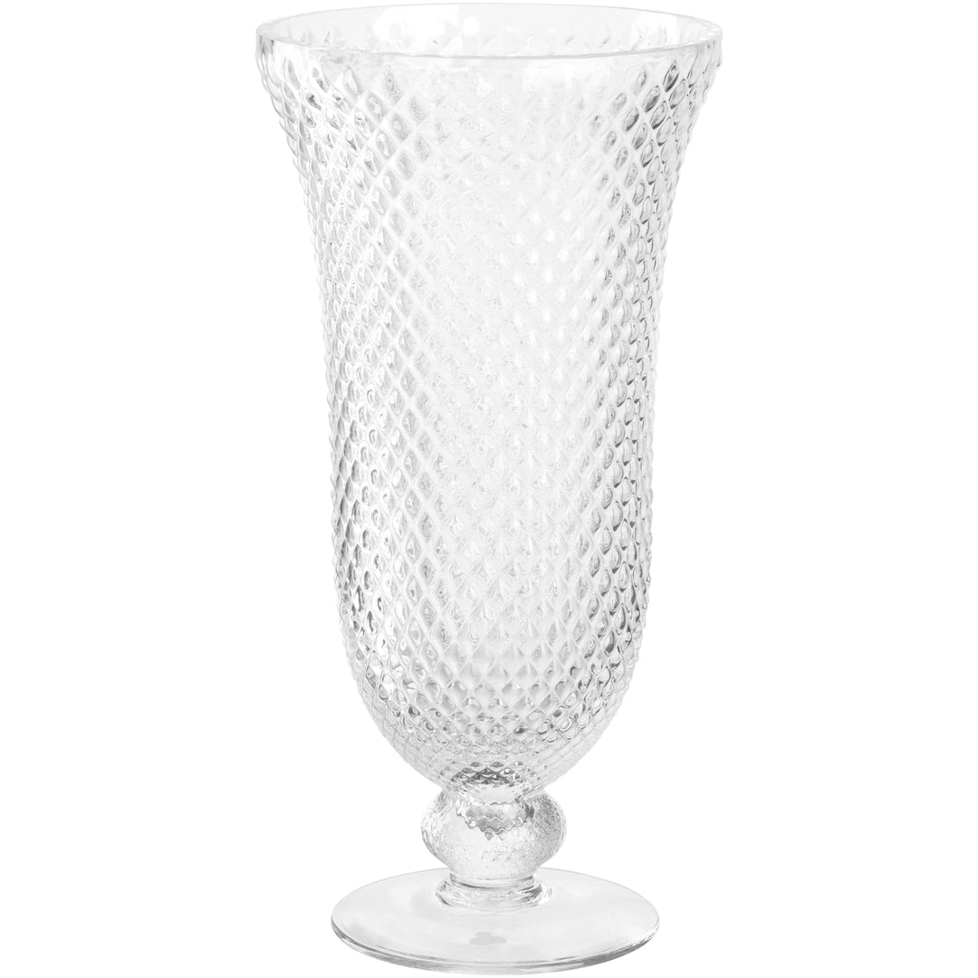 Leonardo Poesia Dekovase aus Glas auf Fuss, handgefertigte Deko-Vase mit eltegant strukturierter Obe