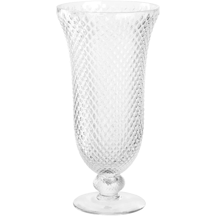 Leonardo Poesia Dekovase aus Glas auf Fuss, handgefertigte Deko-Vase mit eltegant strukturierter Obe