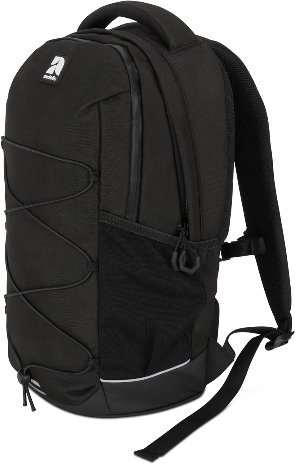 Audetic Schulrucksack Mädchen & Jungen Teenager Schwarz - AERO - Ergonomischer Rucksack mit vielen F