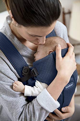 BabyBjörn Babytrage Mini, 3D-Netzstoff, Marineblau 3D-Netzstoff Marineblau, 3D-Netzstoff Marineblau