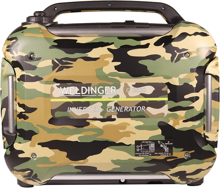 WELDINGER G 2000 Inverter Flüster-Generator 2000 W Gewicht 21,5 kg nur 59 dba 5 Jahre