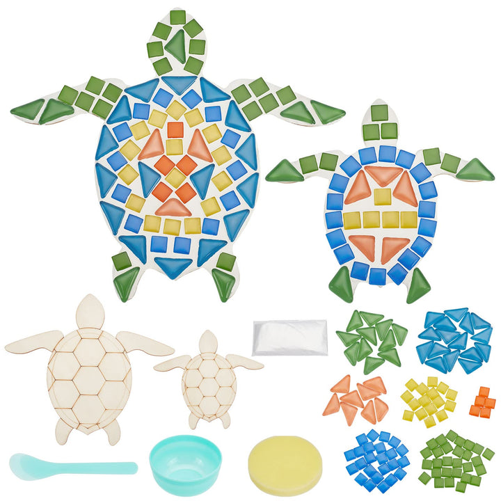 WEBEEDY 2 Set DIY Schildkröten-Mosaik-Kit Mosaik-Meeresschildkröten-Mosaik-Wandkunst-Schildkröten-Ba