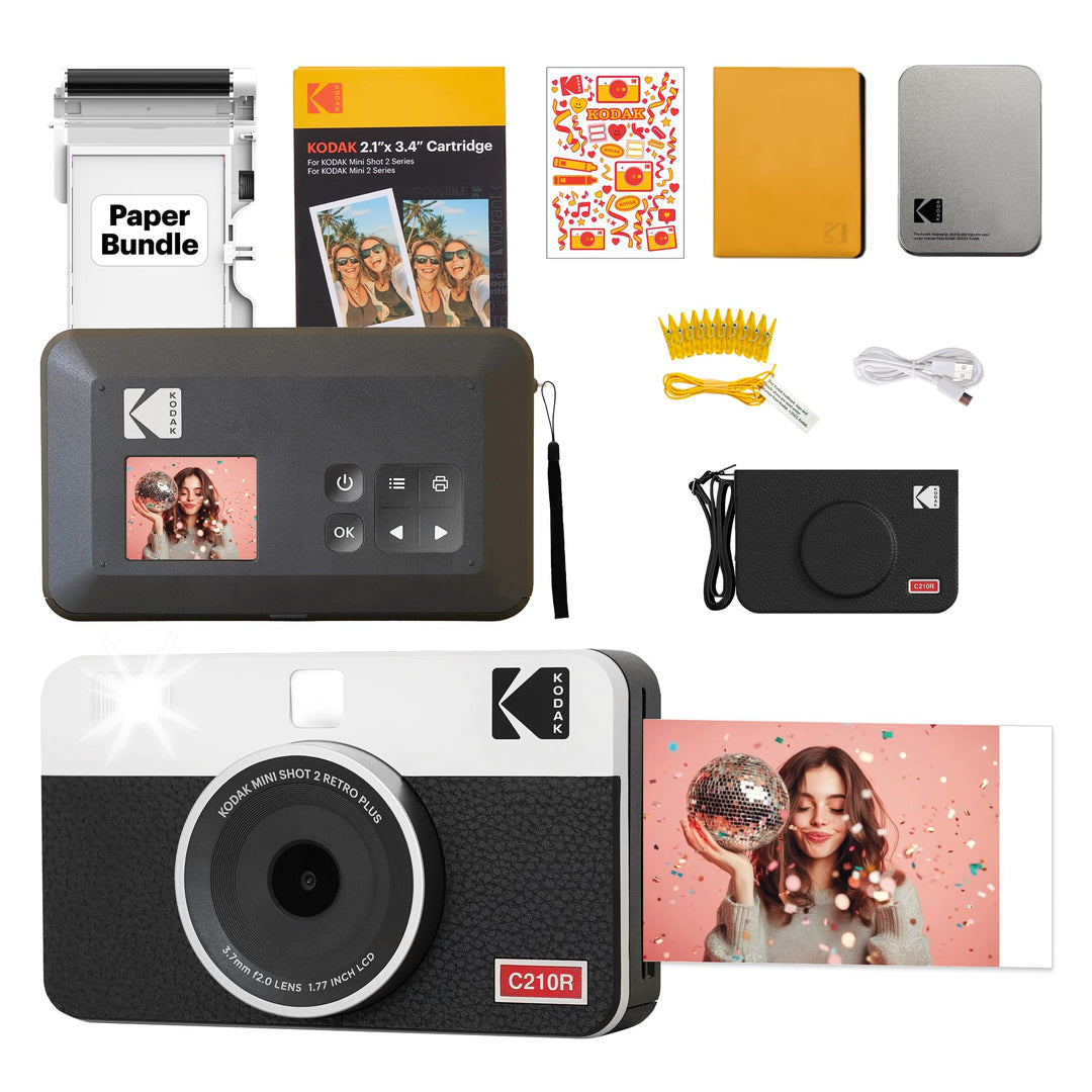 Kodak Mini Shot 2 Retro 4PASS Sofortkamera und trag printer 2-in-1, 5,3×8,6 Zentimeter Sofortdrucke,