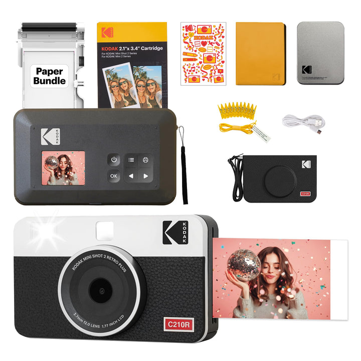 Kodak Mini Shot 2 Retro 4PASS Sofortkamera und trag printer 2-in-1, 5,3×8,6 Zentimeter Sofortdrucke,