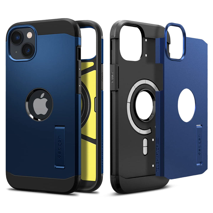 Spigen Tough Armor MagFit Hülle Kompatibel mit iPhone 14 -Navy Blue, Navy Blue