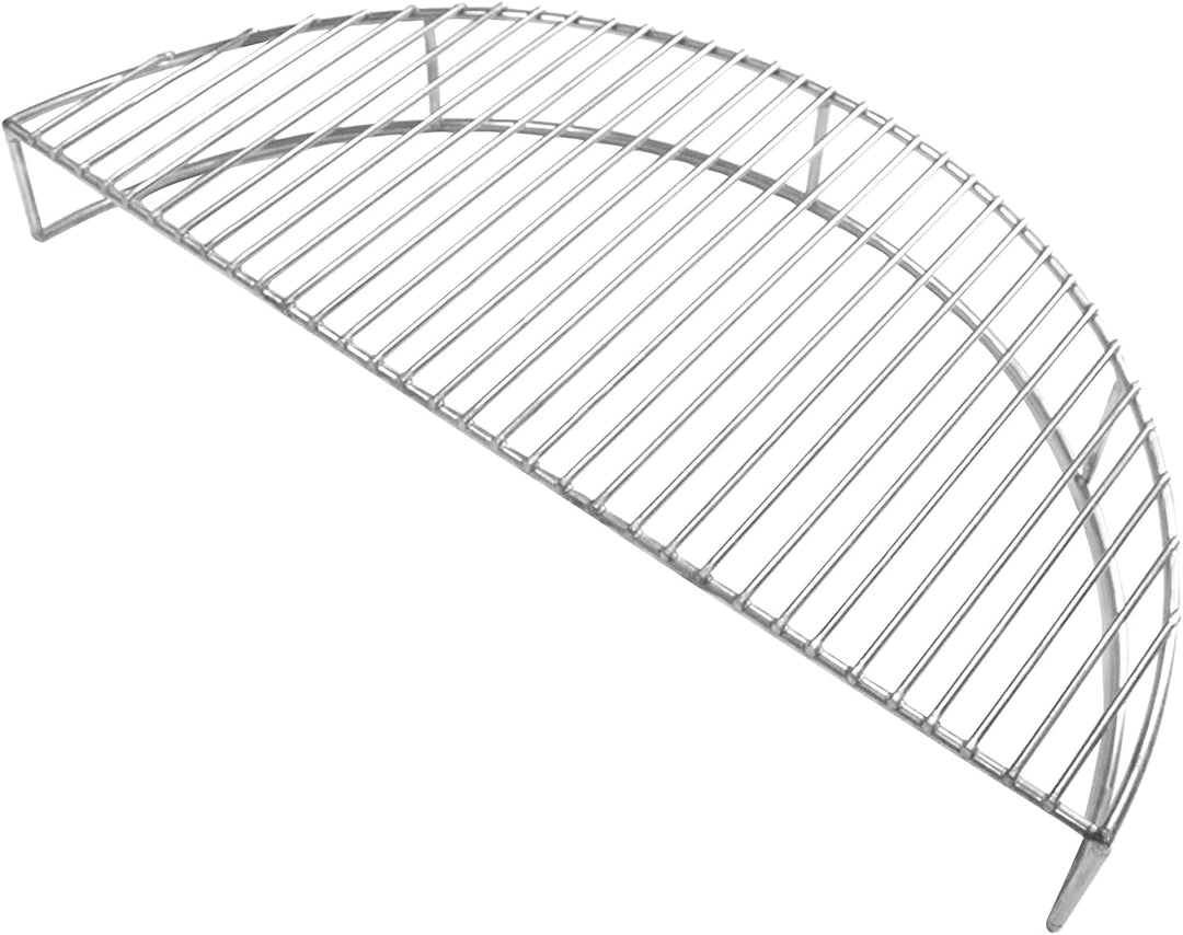 HeRo24 Edelstahl Warmhalterost halbrund Ø 52,3 cm – 2. Ebene für Kugelgrill 57–70 cm & universeller