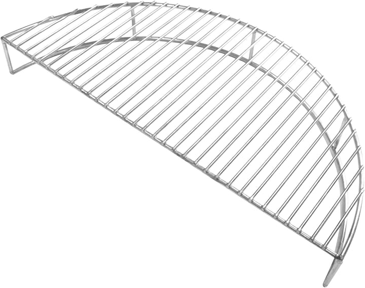 HeRo24 Edelstahl Warmhalterost halbrund Ø 52,3 cm – 2. Ebene für Kugelgrill 57–70 cm & universeller