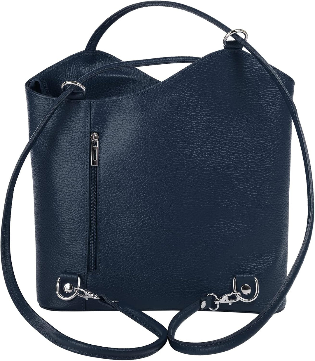 Cluty Shopper Rucksack Kombination Echt Leder Damen - 016715 Blau, Blau