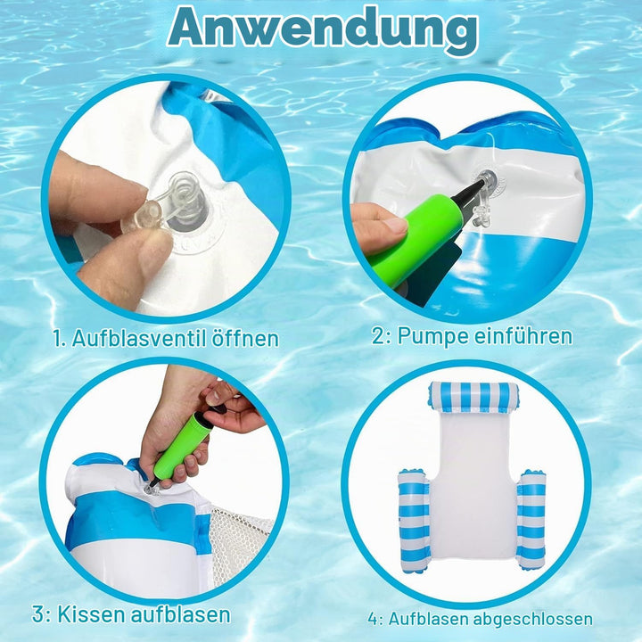 1/2/3 Stück Wasserhängematte, CZMAO Pool Spielzeug 4 In 1 Aufblasbare Wasserspielzeug Pool Zubehör,