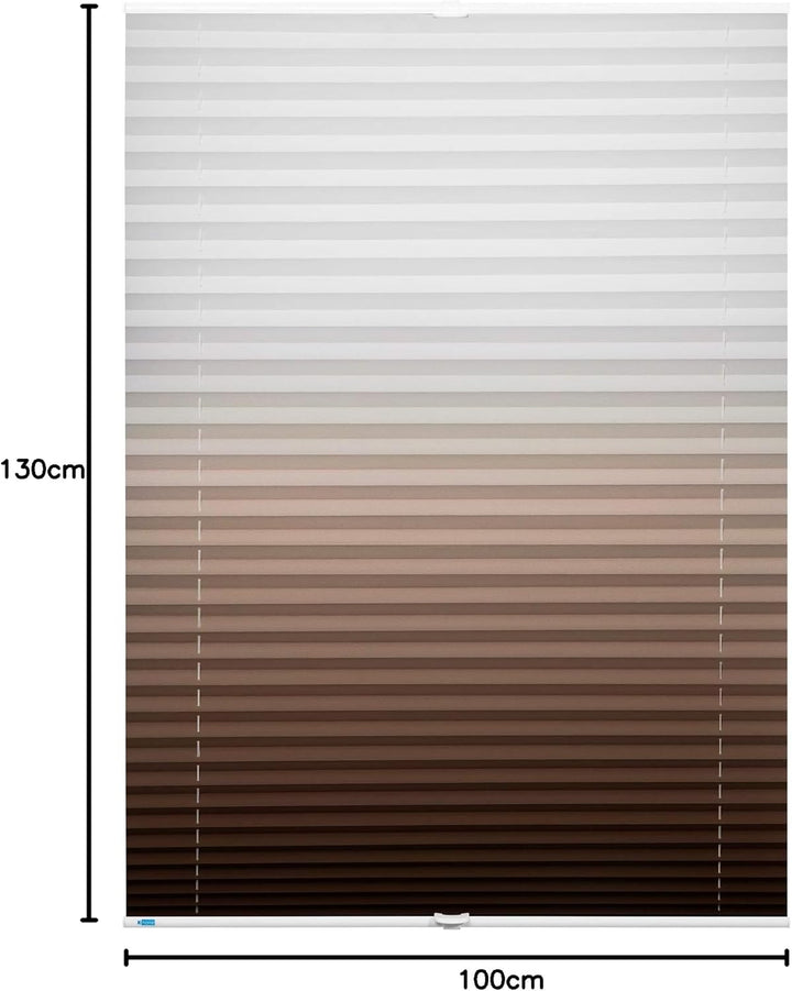 K-home Klemmfix-Plissee Farbverlauf Braun 100cm x 130cm (B x L) 100 x 130 cm Braun, 100 x 130 cm Bra