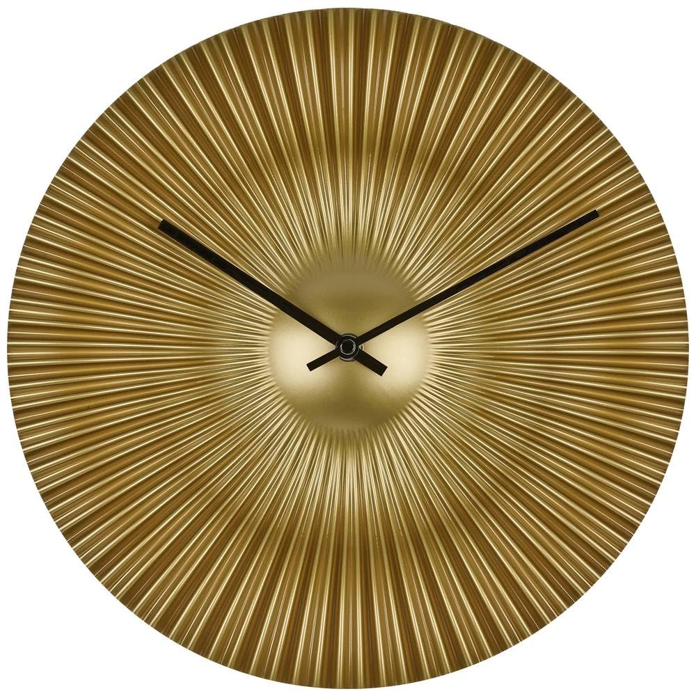 TFA Dostmann Analoge Designer Wanduhr Rokoko, 60.3520.53, Moderne Fächeroptik, extravagantes goldene