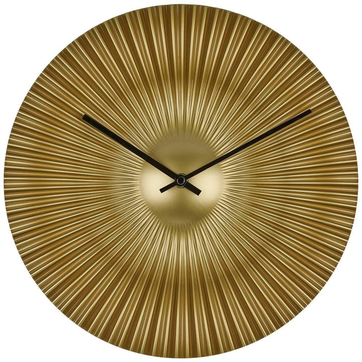 TFA Dostmann Analoge Designer Wanduhr Rokoko, 60.3520.53, Moderne Fächeroptik, extravagantes goldene