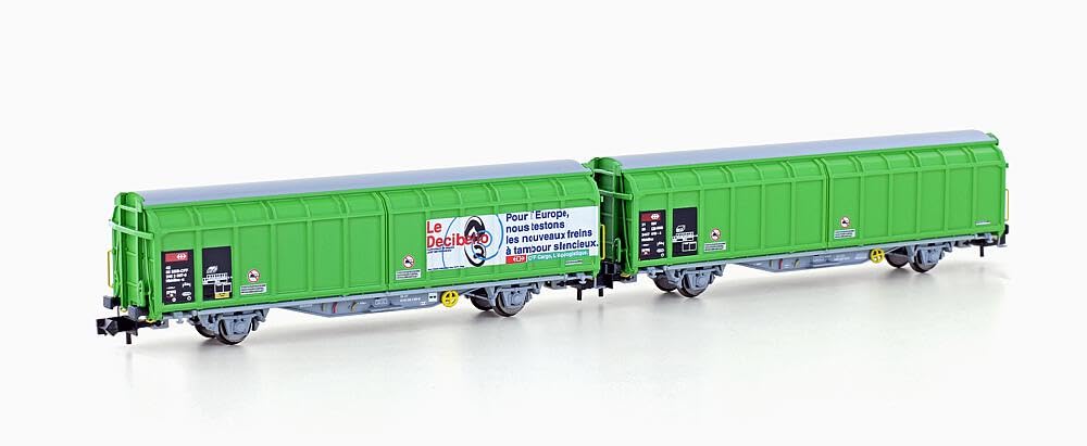 81222062-2er Set Schiebewandwagen Hbbillns-x SBB, Ep.V, Decibello - Spurweite N