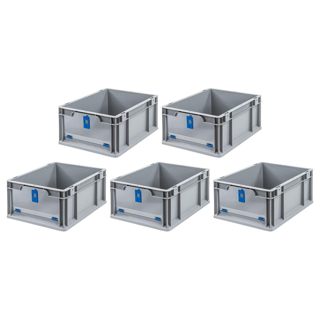 SparSet 5x Eurobox NextGen Insight Cover | HxBxT 17x30x40 | 16 Liter | Niedrig/Blau | Eurobehälter,