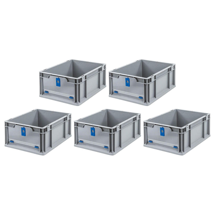 SparSet 5x Eurobox NextGen Insight Cover | HxBxT 17x30x40 | 16 Liter | Niedrig/Blau | Eurobehälter,