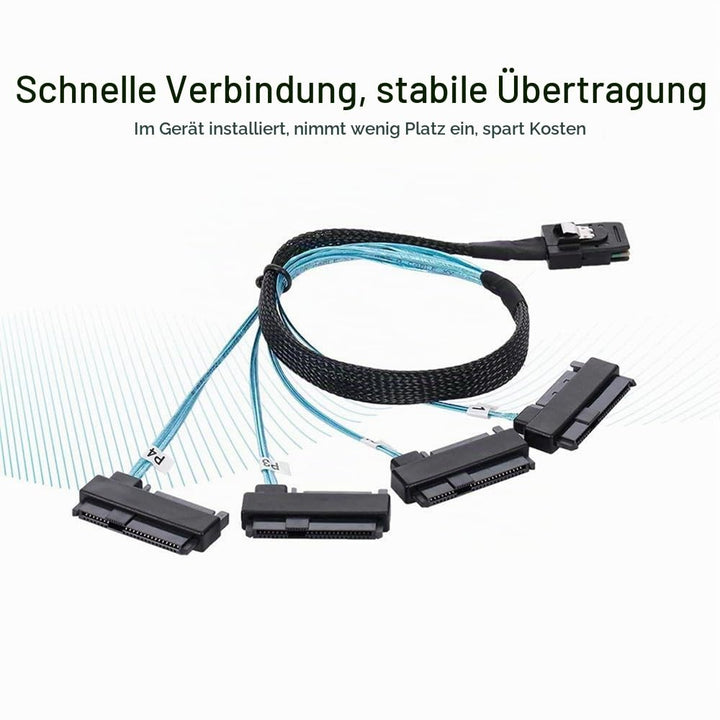 xiwai Interner 36-Pin-Mini-SAS-SFF-8087-Host auf 4 SFF-8482-Ziel-SAS-Festplatte und SATA-Stromkabel