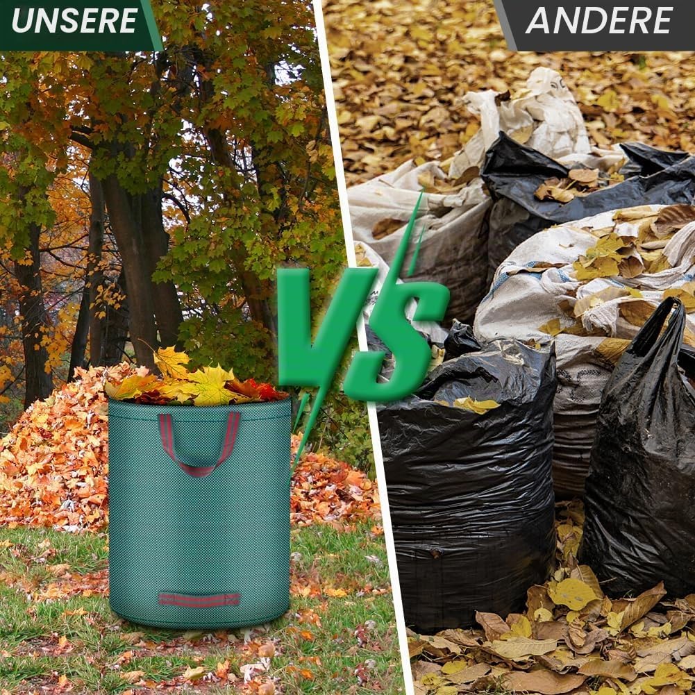 Flintronic Gartenabfallsack, Gartensäcke für Gartenabfälle 3X 300l, Grünschnittsäcke faltbar, Garten