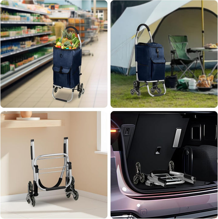 Einkaufstrolley, HOMELUX klappbar, Stabiler Einkaufswagen, grosse Kapazität 41 L, multifunktional, H