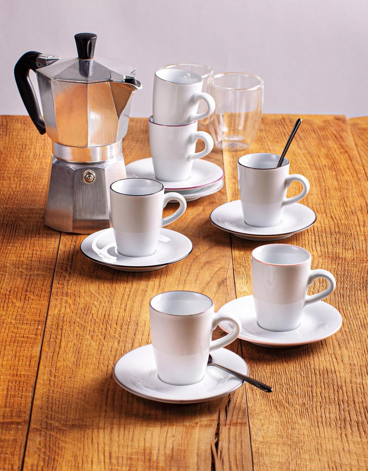 KAHLA Pronto Line Suppenteller 22 cm Line cool gray | tiefer Teller mit grauer Linie aus Porzellan L