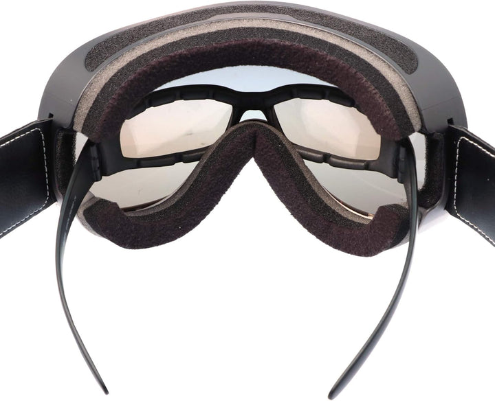 PiWear Arizona Motorradbrille Überbrille für Brillenträger Retro gepolstert beschlagfrei Rahmen und