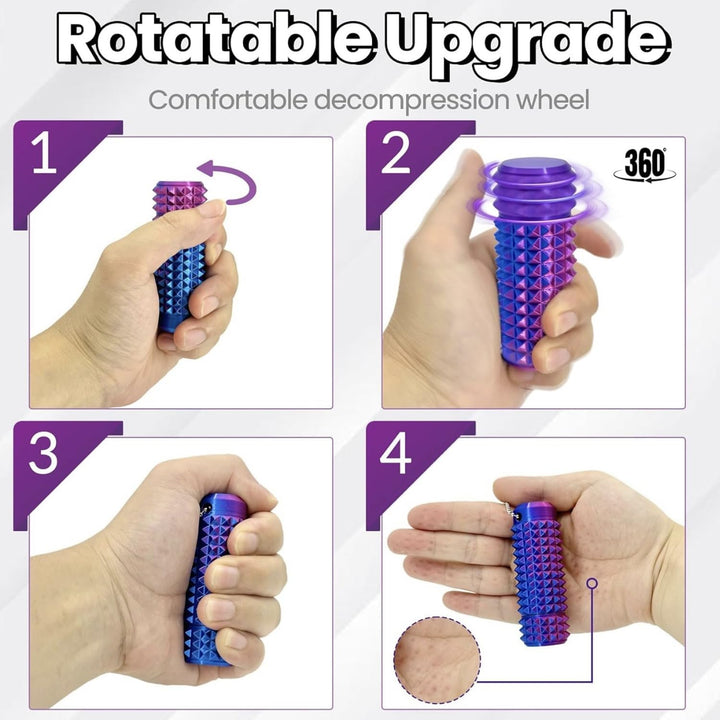 Little Ouchies Pain Fidget 4er-Set – Rotierendes Spiky Stressabbau Spielzeug für Erwachsene, Sensori