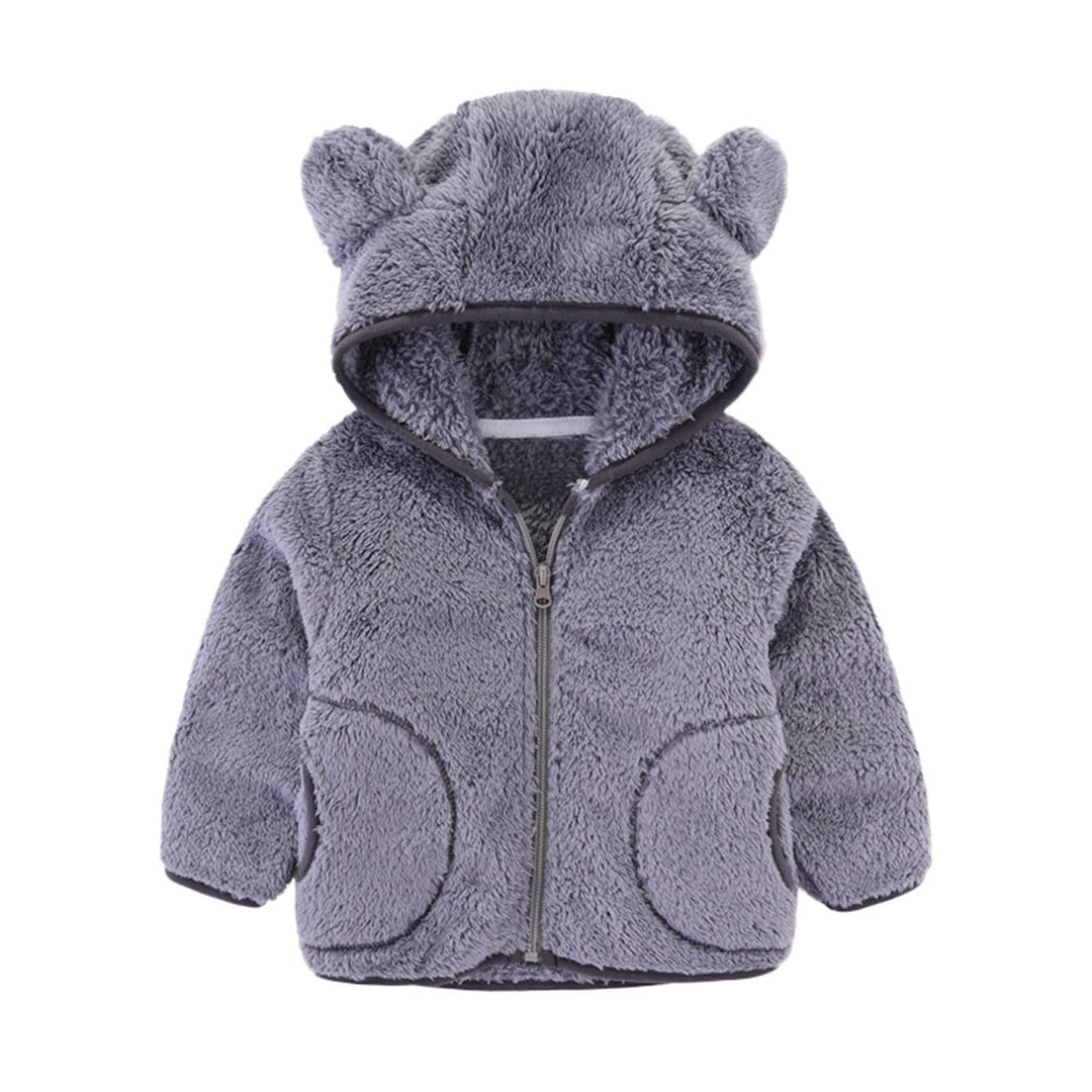 Unisex Baby Fleecejacke Kapuzenjacke Mit Kapuze Und Sherpa-Futter Korallenfleece Winter Fleece Flane