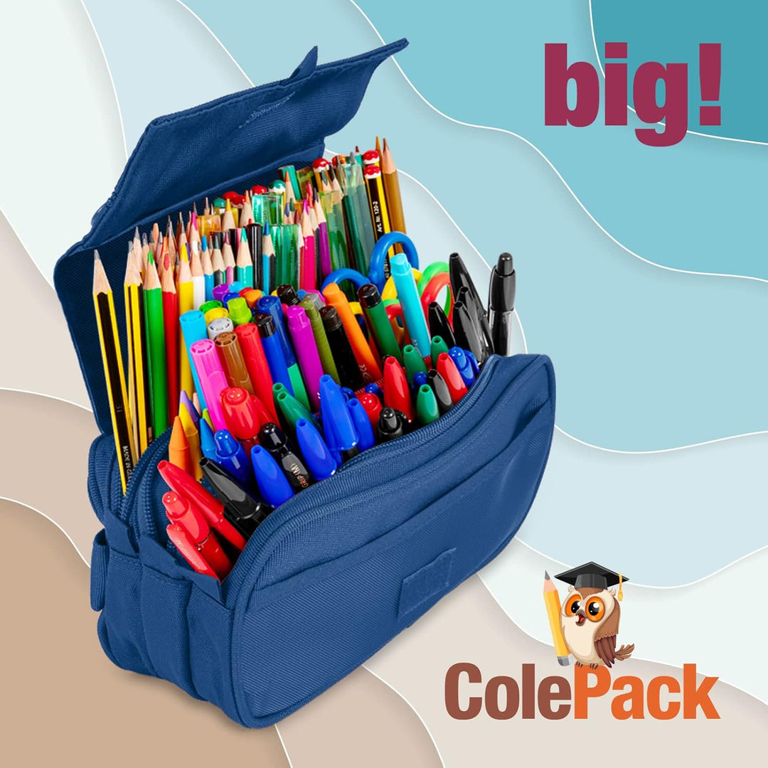 ColePack – Federmäppchen für die Schule, 3 Fächer, dreifaches Mäppchen mit erstklassigem Material, D