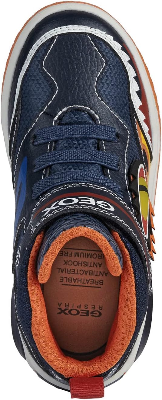 Geox Jungen J Inek Boy Sneaker 24 EU Navy Orange, 24 EU Navy Orange