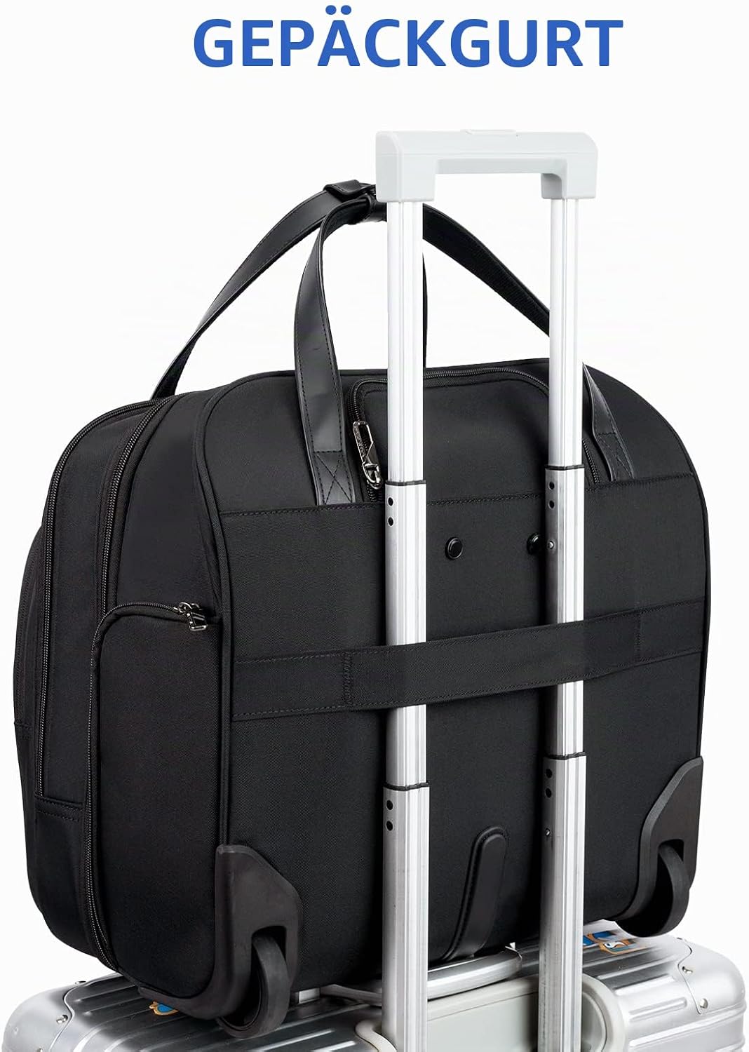 VANKEAN Rollende Laptoptasche Frauen mit Rädern, passend für bis zu 15,6 Zoll Rollende Aktentasche W