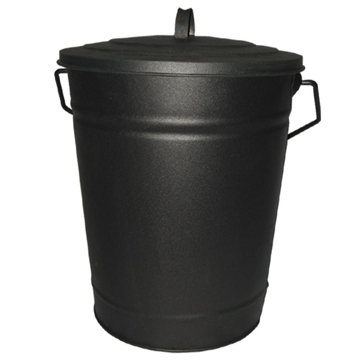 Home Discount® Ascheneimer, Kohle-/Holz-Eimer mit Deckel, schwarz