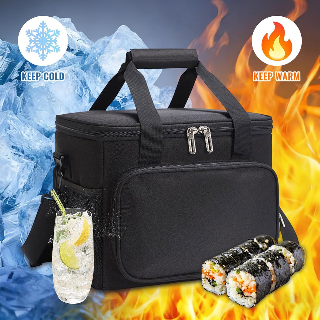 Faltbare Kühltasche 27L/15L, hält Getränke & Speisen 8h kalt/frisch, wasserdichte Isoliertasche mit
