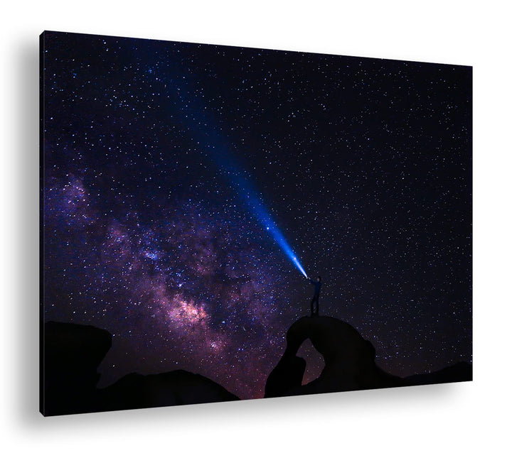 deyoli Lichter bei Nacht Format: 60x40 als Leinwandbild, Motiv fertig gerahmt auf Echtholzrahmen, Ho