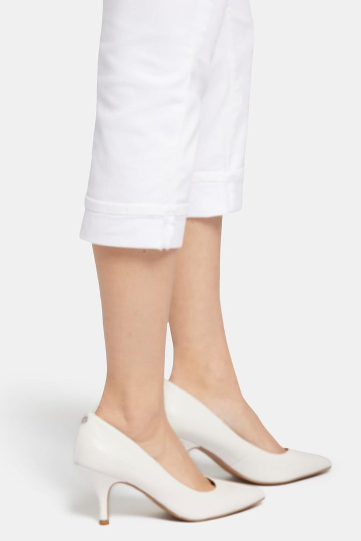 NYDJ Damen Marilyn Crop with Cuff Jeans, Optic White