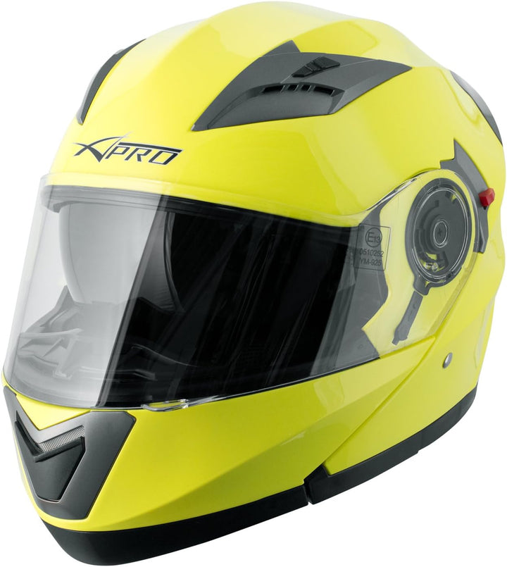 A-Pro Helm Klapphelm Innensonnenblende Motorradhelm Modular Gelb Fluo M