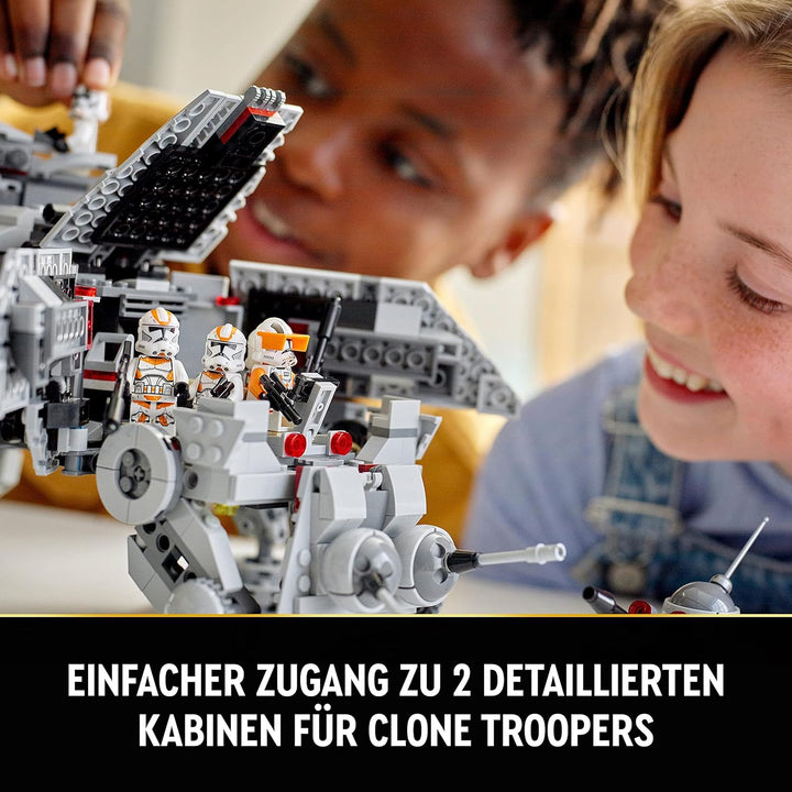 Lego Star Wars at-TE Walker, Bewegliches Spielzeugmodell, Set mit Minifiguren inkl. 3 Klonsoldaten,