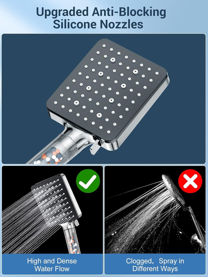 Duschkopf mit Schlauch 1.6M,YEAUPE PRO Wassersparend Handbrause Duschbrause mit Filter, Regendusche