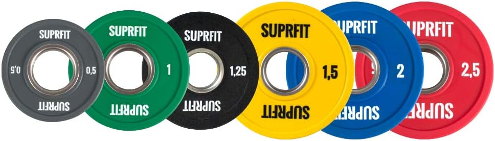 Suprfit Mini PU Bumper Plates - gummierte Hantelscheiben für Techniktraining mit der Hantelstange, E