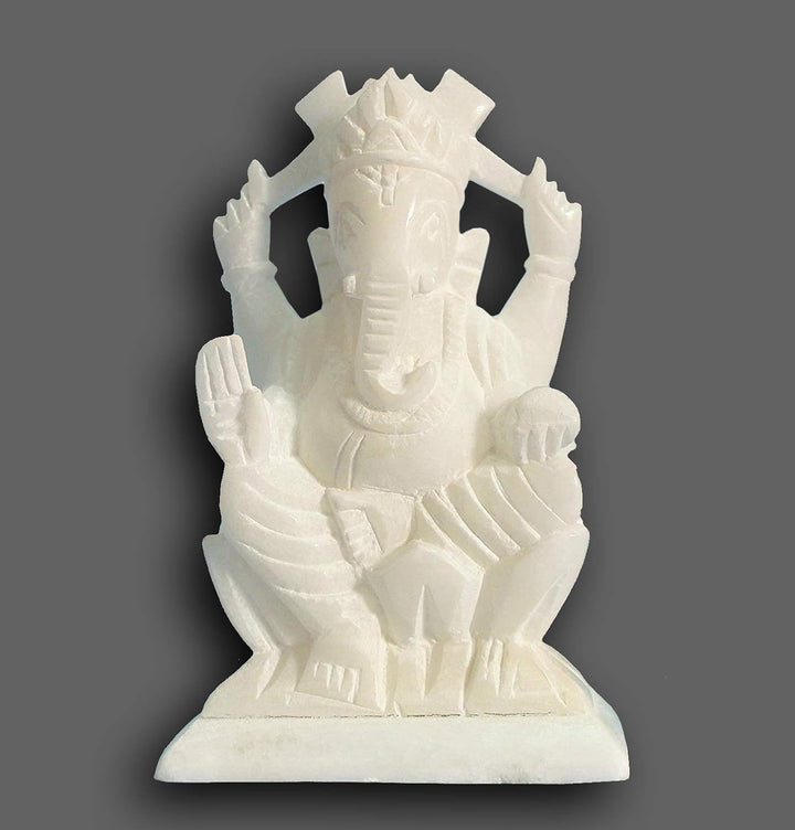 StonKraft Marmor Weisser Stein Pooja Puja Ganesh Ganesha Ganesh Murti Idol Statue Skulptur – Linker