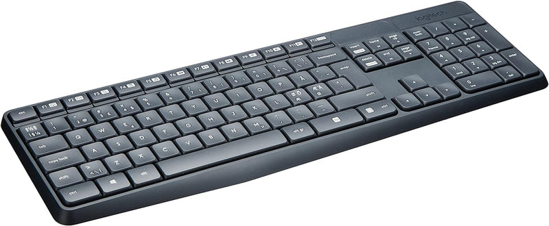 Logitech MK235 Kabelloses Set mit Tastatur und Maus für Windows, Skandinavisches QWERTY-Layout - Gra