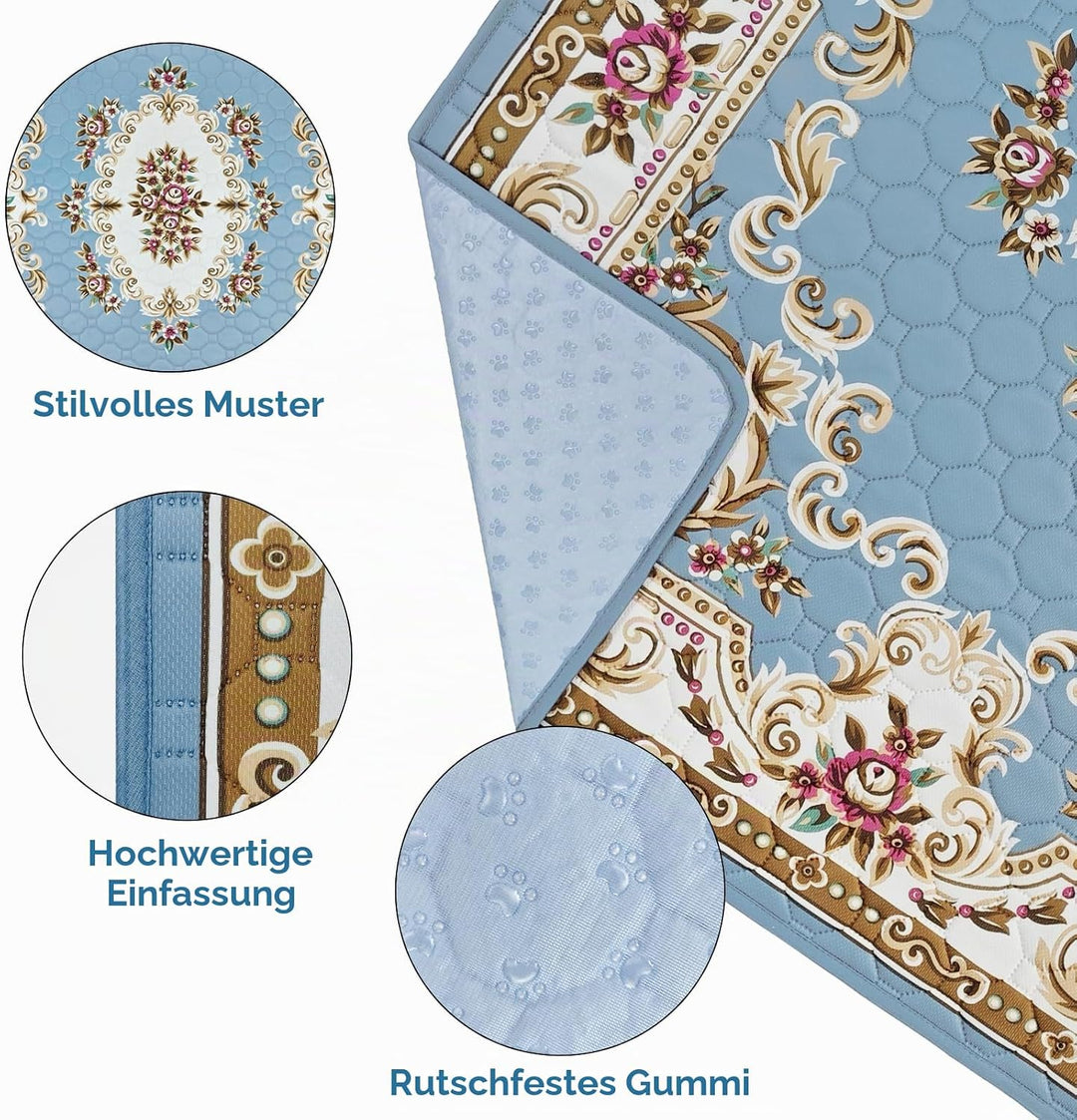 Waschbare Pinkelpads für Hunde,2 Stück,super saugfähig,wiederverwendbar,Welpenunterlagen 60x45cm,sch