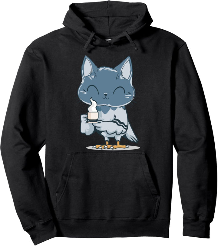 Taube Katze Kaffee Katzenbesitzer Miau Kitty Katzen Pullover Hoodie