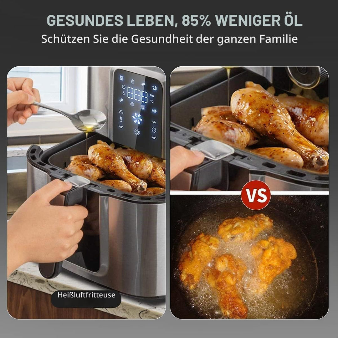 OZEANOS OT-AF-55SM-DIGITAL 5.5L Hot Air Fryer, 1800W Power, Digital Touch Panel, Prefabricated Progr