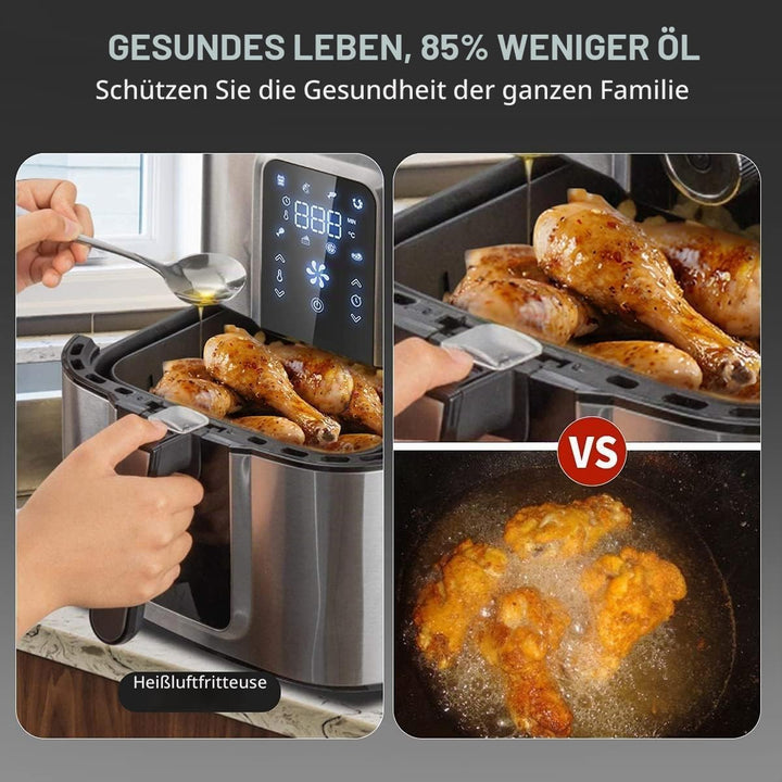 OZEANOS OT-AF-55SM-DIGITAL 5.5L Hot Air Fryer, 1800W Power, Digital Touch Panel, Prefabricated Progr