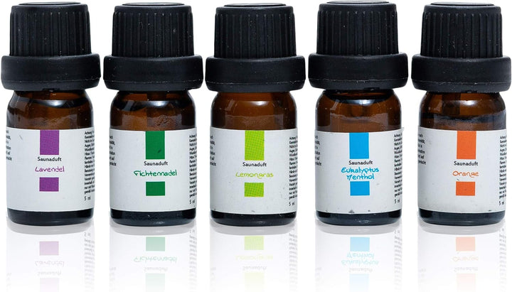 SULENO - Sauna Set KJELL 2 | 9-teilig - Saunakübel, Saunakelle, Klimamesser 2in1, Sanduhr, Saunadüft